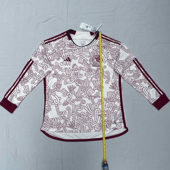 Men’s Adidas Mexico Long Sleeve Jersey White & Burgundy Size XL - Picture 7 of 8